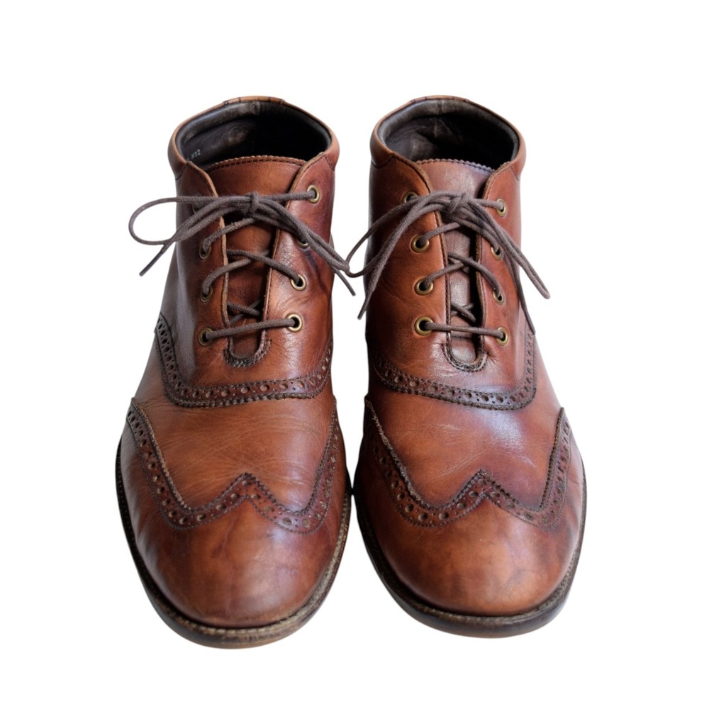 Cole Haan Liam Chukka Mens 11  M Brogue Wingtip Leather Boots Brown Ankle C11053